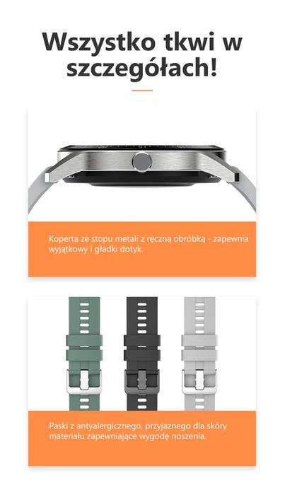 Smartwatch Męski G. Rossi Sw018-5 Black/Blue (Sg012E) Własne Tarcze
