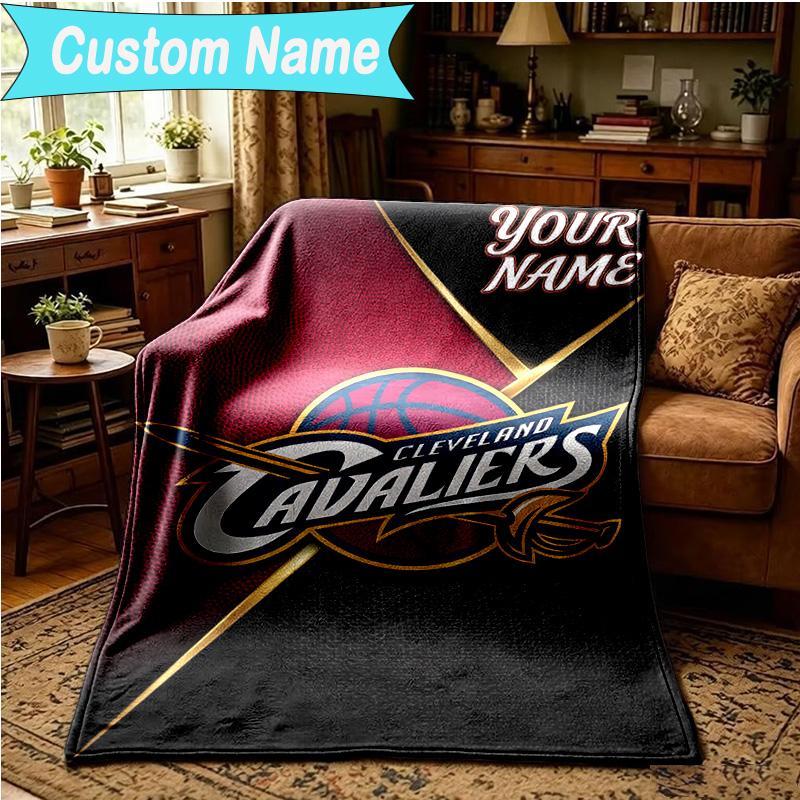 1PC Custom Name Blanket Cleveland football Flannel blankets Patterns Throw Blanket All-Season Soft Gift for Couch, Bed, Camping, Birthday gifts