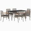 VidaXL Garden Dining Set with Cushions 7 Pcs, Patio Table and Chair, Patio Furniture, Outdoor Furniture, 3213614