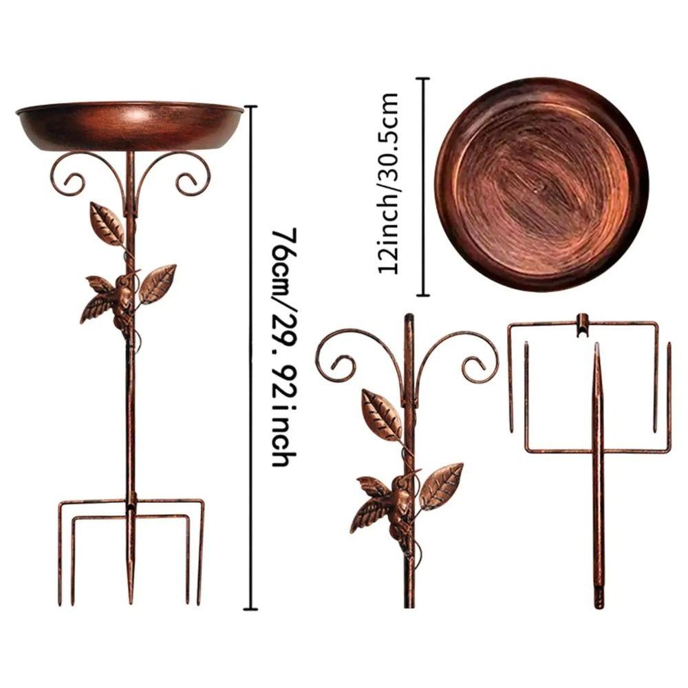 Iron Bird Feeder Ground Plugin Vintage Bird Water Bowl Bird Feeding Dish Garden