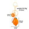 1pc Cute Rhinestone Lemon Shaped Keychain Colorful Fruit Metal Lemon Slice Key Chain Accessory Gift For Mom Friends Lightweight Luxury Accessory