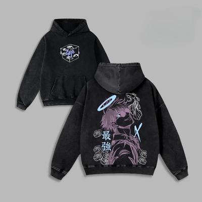 Jujutsu Kaisen Anime Clothing Gojo Satoru Graphic Hooded Men Women Casual Hoodies Washed Cotton Sweatshirt Harajuku Streetwear