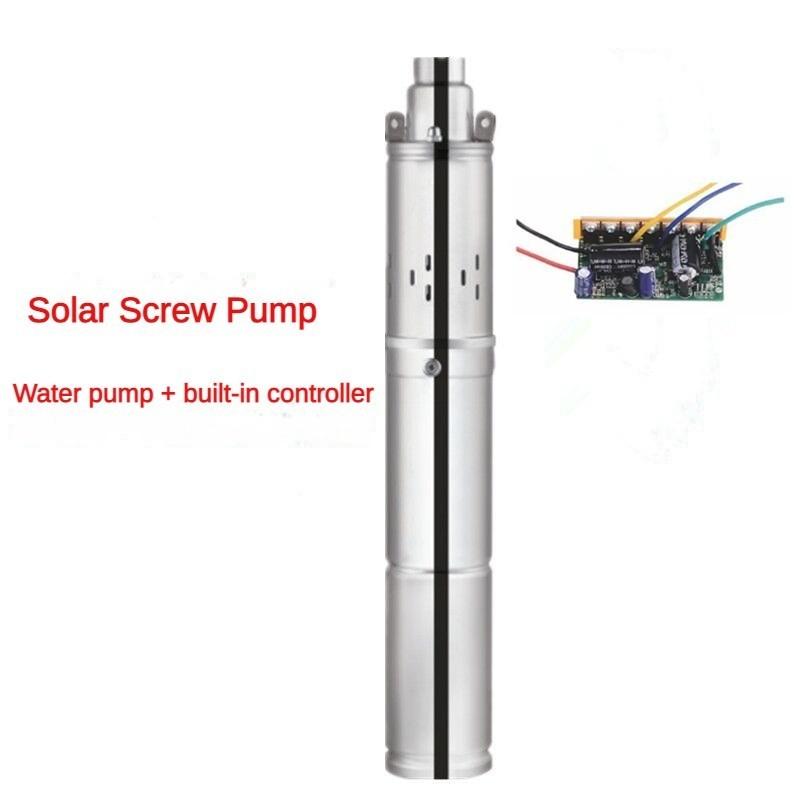 Small Household Stainless Steel Deep Well Submersible Pump Irrigation Efficient Water Pump Solar Brushless Screw DC Pump