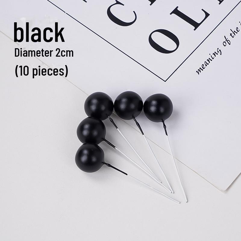 Sada zlatých kuličkových dekorací na dort - 10 kusů: Pěnová koule Narozeninová pekařská zapichovátka a doplňky na dezertní stůl