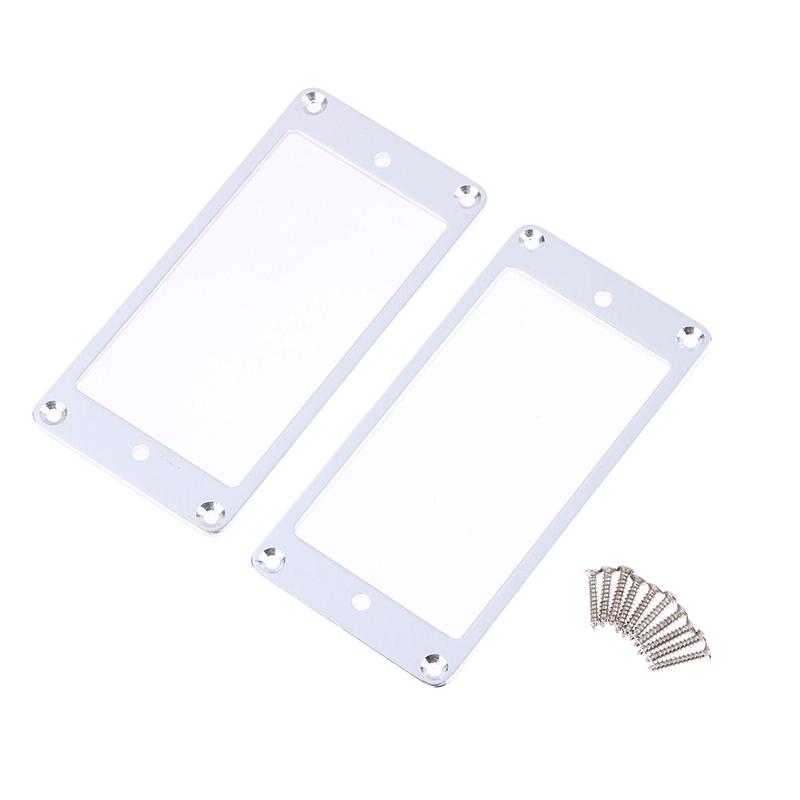 2Pcs Aluminum Alloy Neck Bridge Humbucker Pickup Mounting Ring Neck Bridge Pickup Curved Frames Set For Guitar