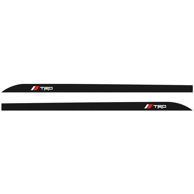 2 stk Karbon Bildør Sideskjørt Terskel Stripe Klistremerker Dekaler Styling for Toyota GR TRD Chr Corolla Yaris Rav4 E150 E120 Land Cruiser 200