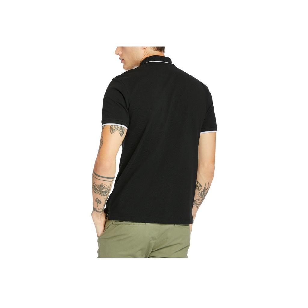Timberland Tree Embroidered Logo Casual Short Sleeve Polo Shirt Men Polo Shirts Black A2EH3-001