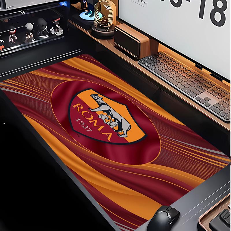 Tappetino per Mouse con Motivo Calcio AS Roma No?Tappetino Mouse da Gioco Antiscivolo con Base in Gomma per Scrivania Ufficio Casa