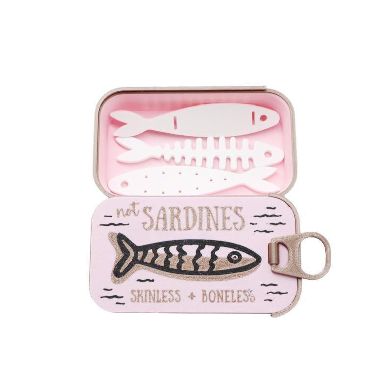 Sardine Tin Jewelry Box 3D Printed Easy Open Durable Small Jewelry Organizer for Rings Earrings Perfect for Dresser Decor