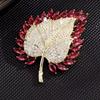 1pc Chic Maple Leaves Brooch for Women Men Rhinestone Plant Brooches Pins Jewelry Trendy Accessories Gifts