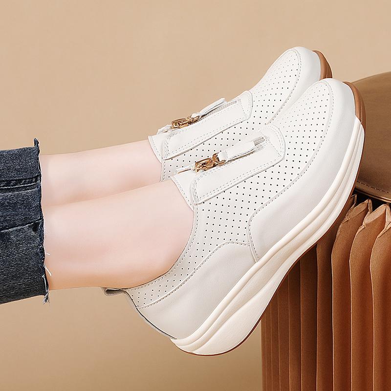 Beige Ladies Casual Sports Shoes Fashion Solid Color Comfortable Non Slip Sport Shoes Plus Size Female Shoe Brown Big 43