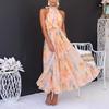 French temperament dopamine color long skirt seaside fairy vacation oil painting dress long dress girl