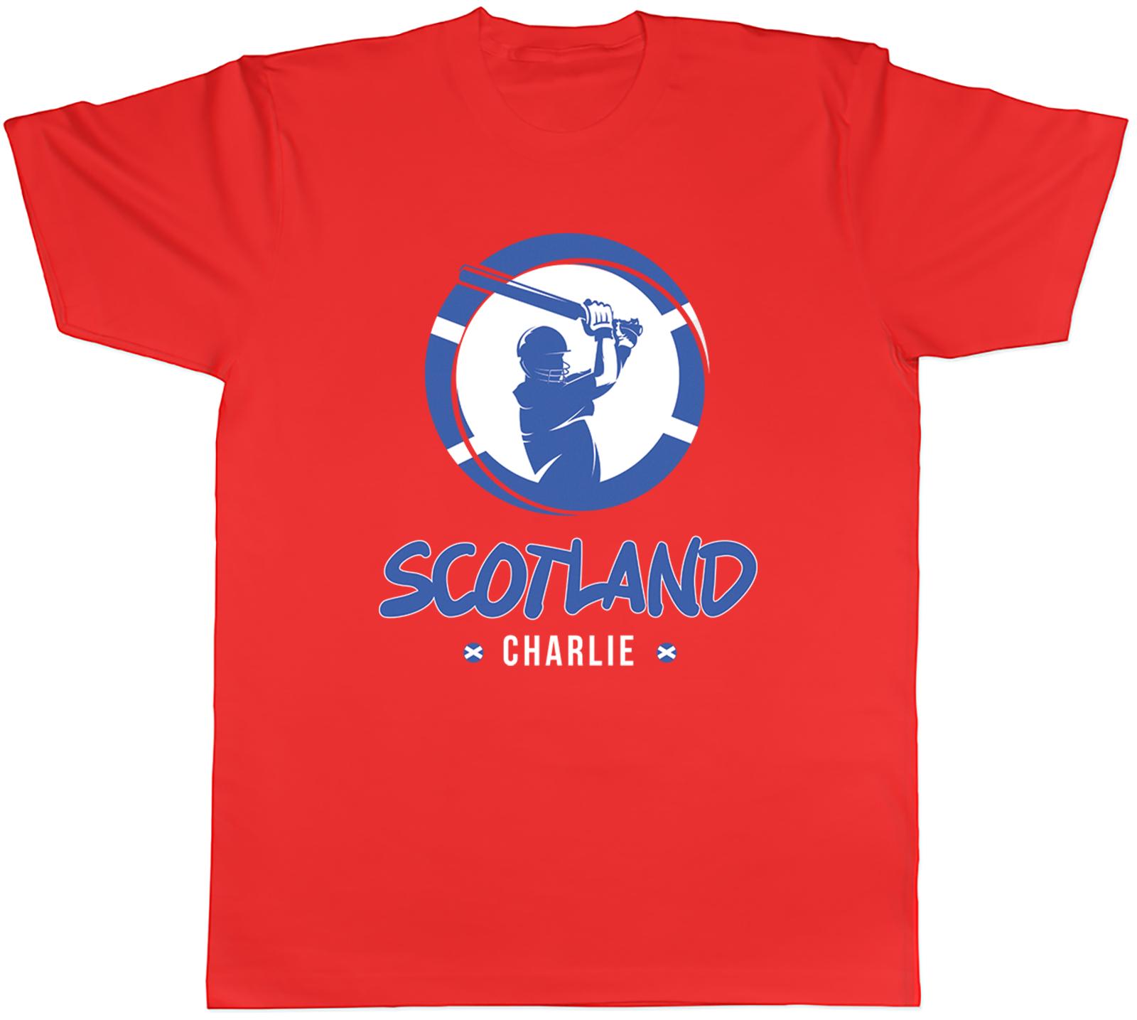 Personalised Scotland Cricket BatsUnisex Unisexs TShirt Cricketer Fan Supporter Tee S