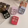 simple Style Contact Lens Case with Mirror Compartment Storage Box for 2 Pairs Ins Aesthetic Colored Lens Organizer Case