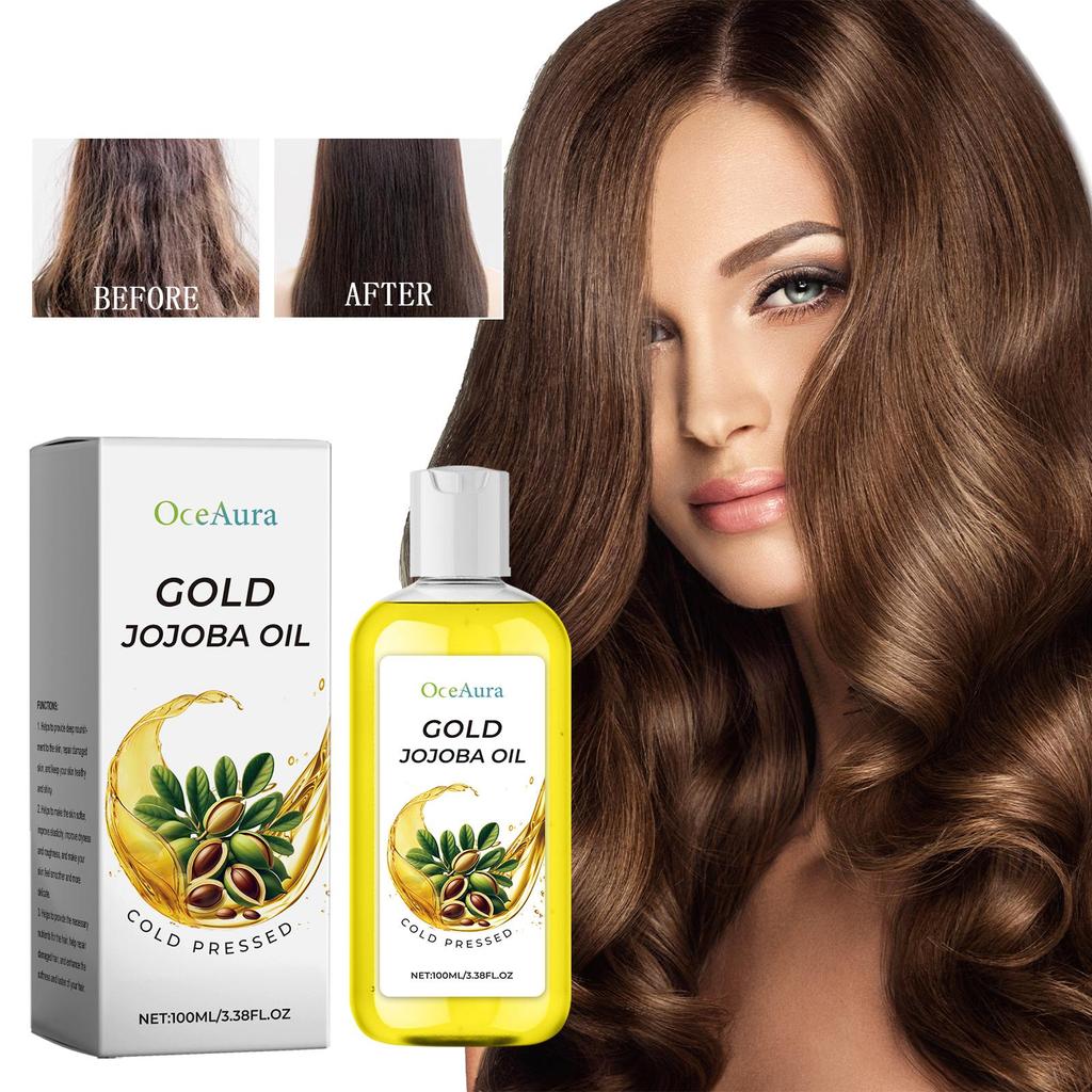 Bio-Jojobaöl Reduziert Frizz Spliss Haarbruch Nährende Wurzelglättende Hainessenz Porenverkleinernd Zarte Hautpflege Serum
