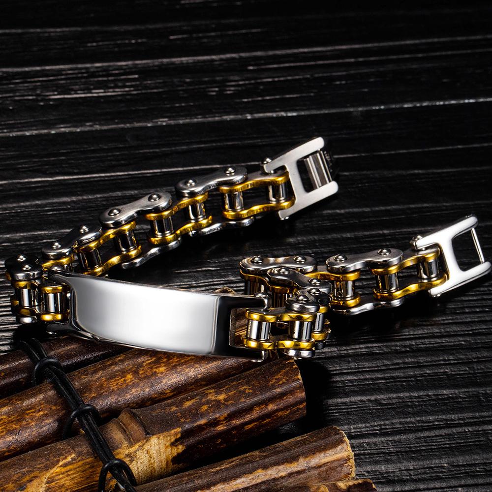 Motorrad Kettenarmband für Mann Schwarz Rot Edelstahl Fahrrad Schmuck 9,05 Zoll Rock and Roll Herrenarmbänder Großhandel