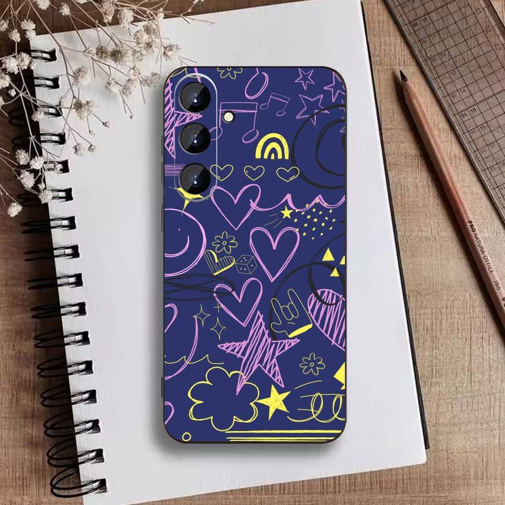 

Y2k INS Graffiti Phone Case For Samsung Galaxy A73,A72,A71,A70,A52,A51 Others Soft Black Cover Samsung a13 5g