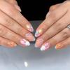 Short Oval False Nails Easter Style Bunny Carrot for Party Holiday Decoration