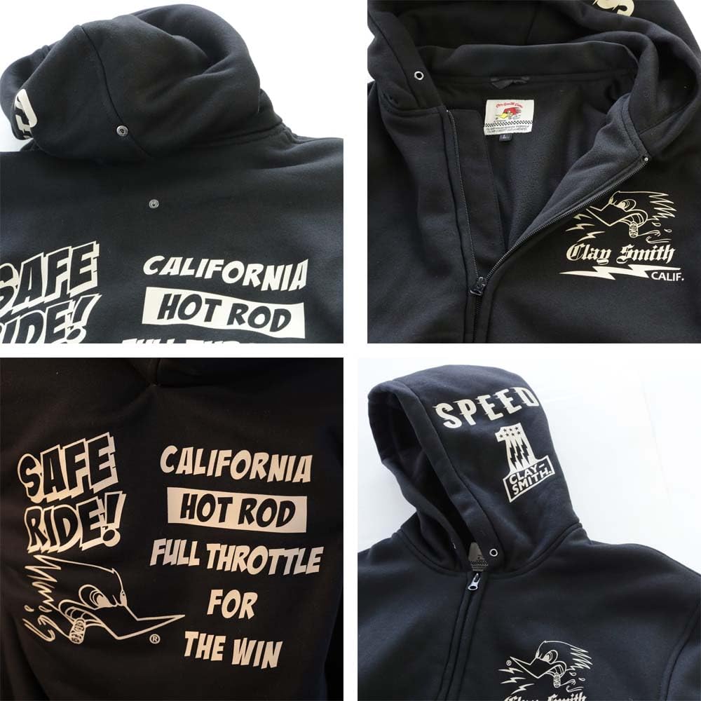 Clay Smith GO AHEAD Windproof Zip Motorcycle Size M Hoodie, Gear, Black, (CSY-5106)