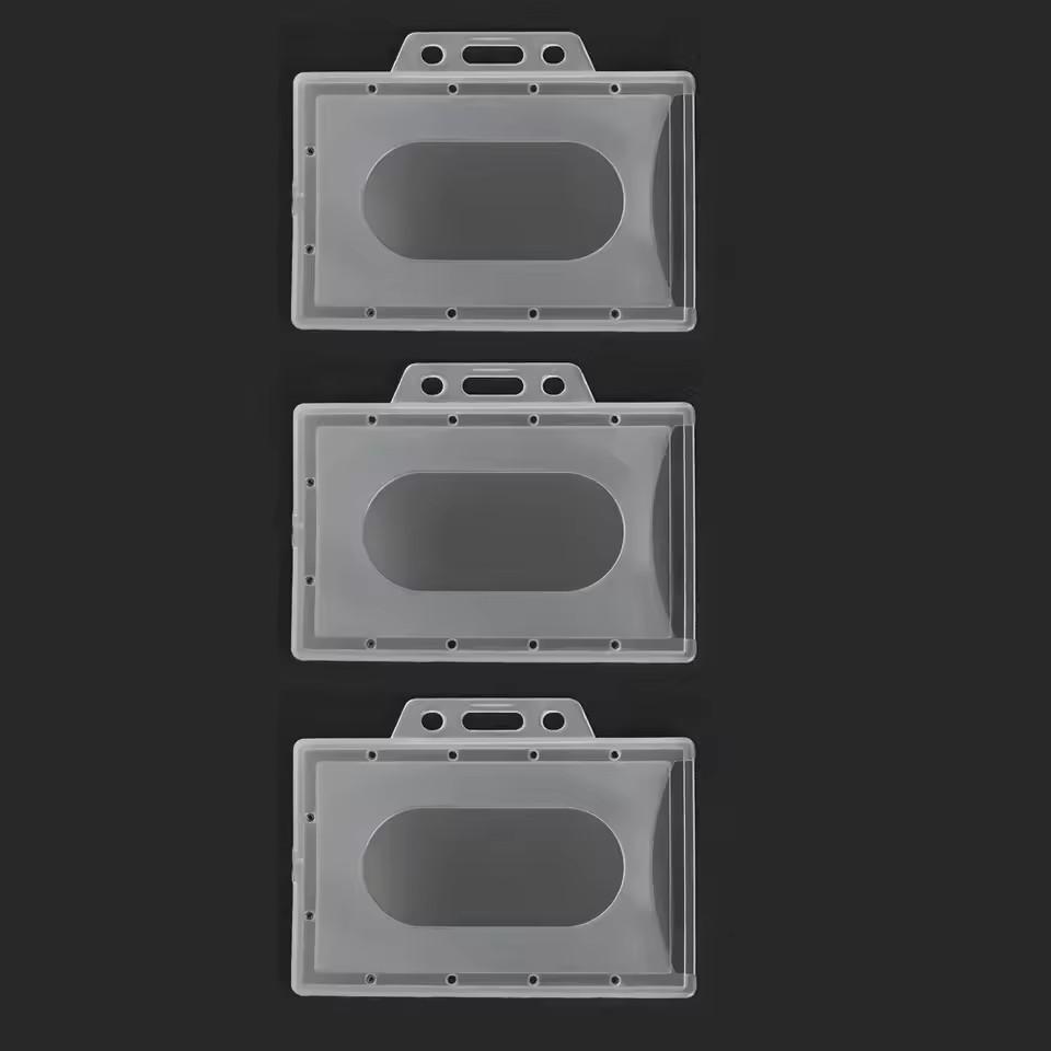 20/5/1PCS Waterproof Clear Plastic PVC ID Card Name Badge Holder Transparent Business Card Sleeve Cover for School Office