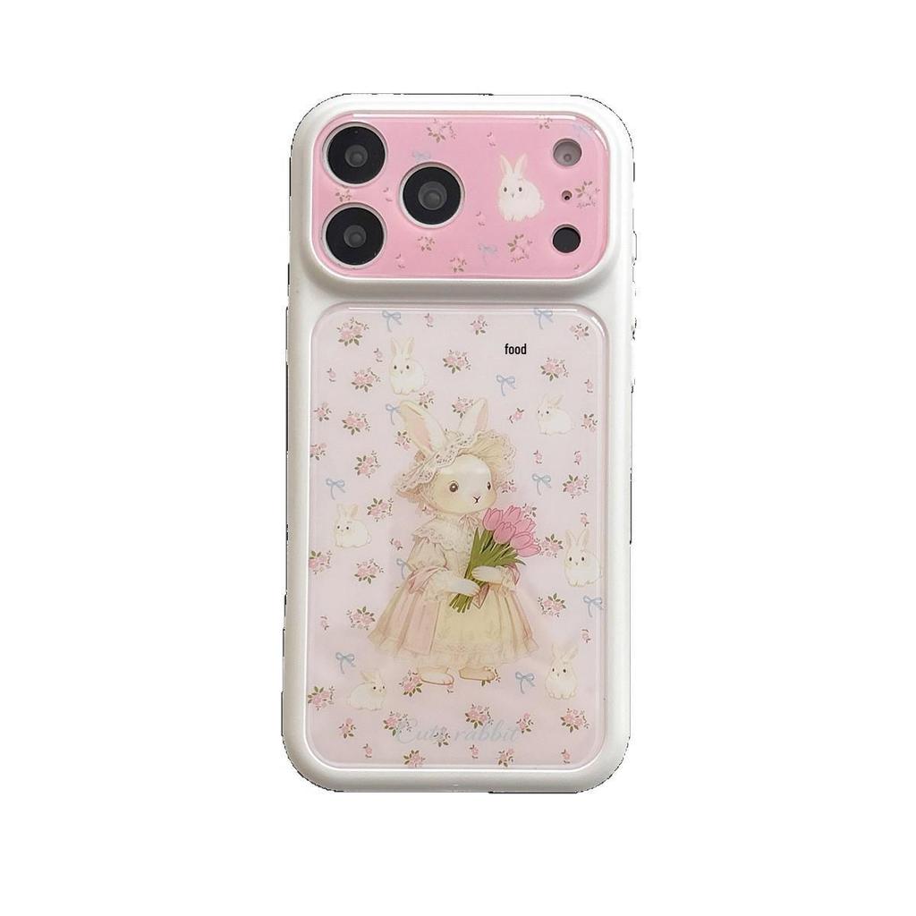 Floral Rabbit Cartoon Drop-Proof iPhone 15 Pro/Max Case