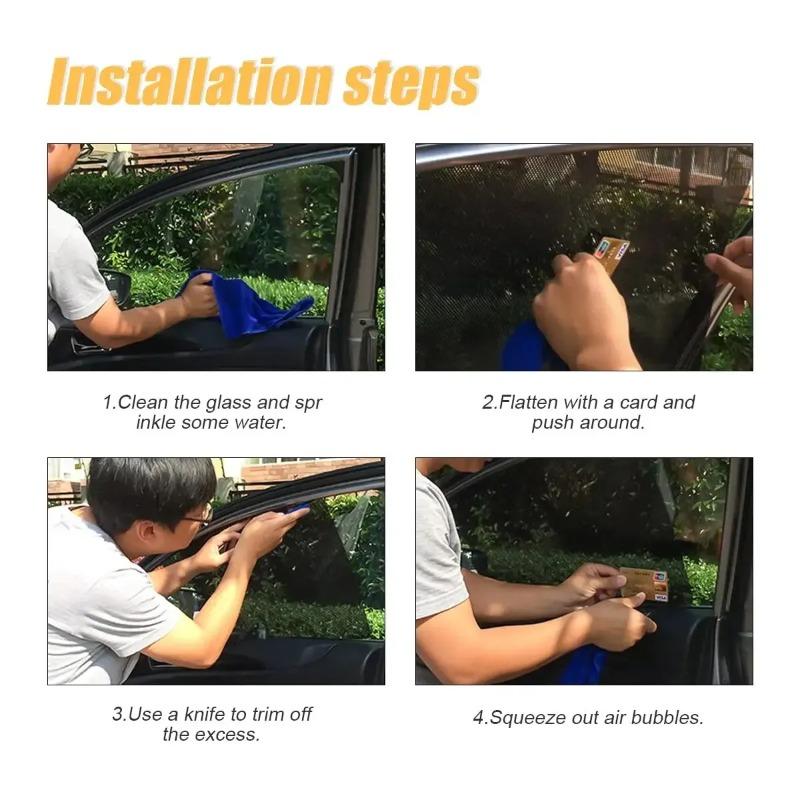 1pair Durable Car Sunroof Film Sunshade Sun Insulation Curtain UV PVC Electrostatic Stickers Car Decoration Accessories