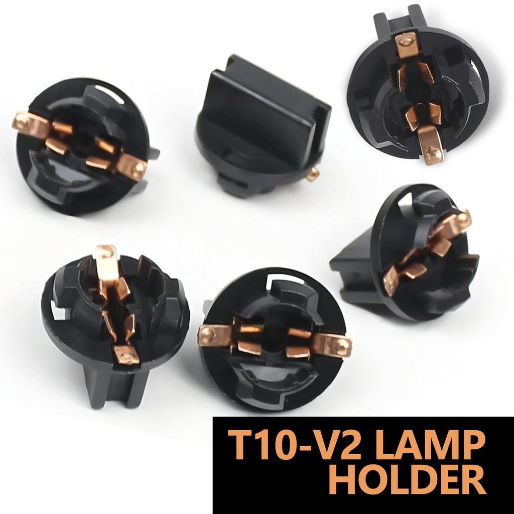 Nomocale 10pcs Car T10 Instrument Indicator Lamp Holder Compact Wedge Base Bulb Socket Bracket