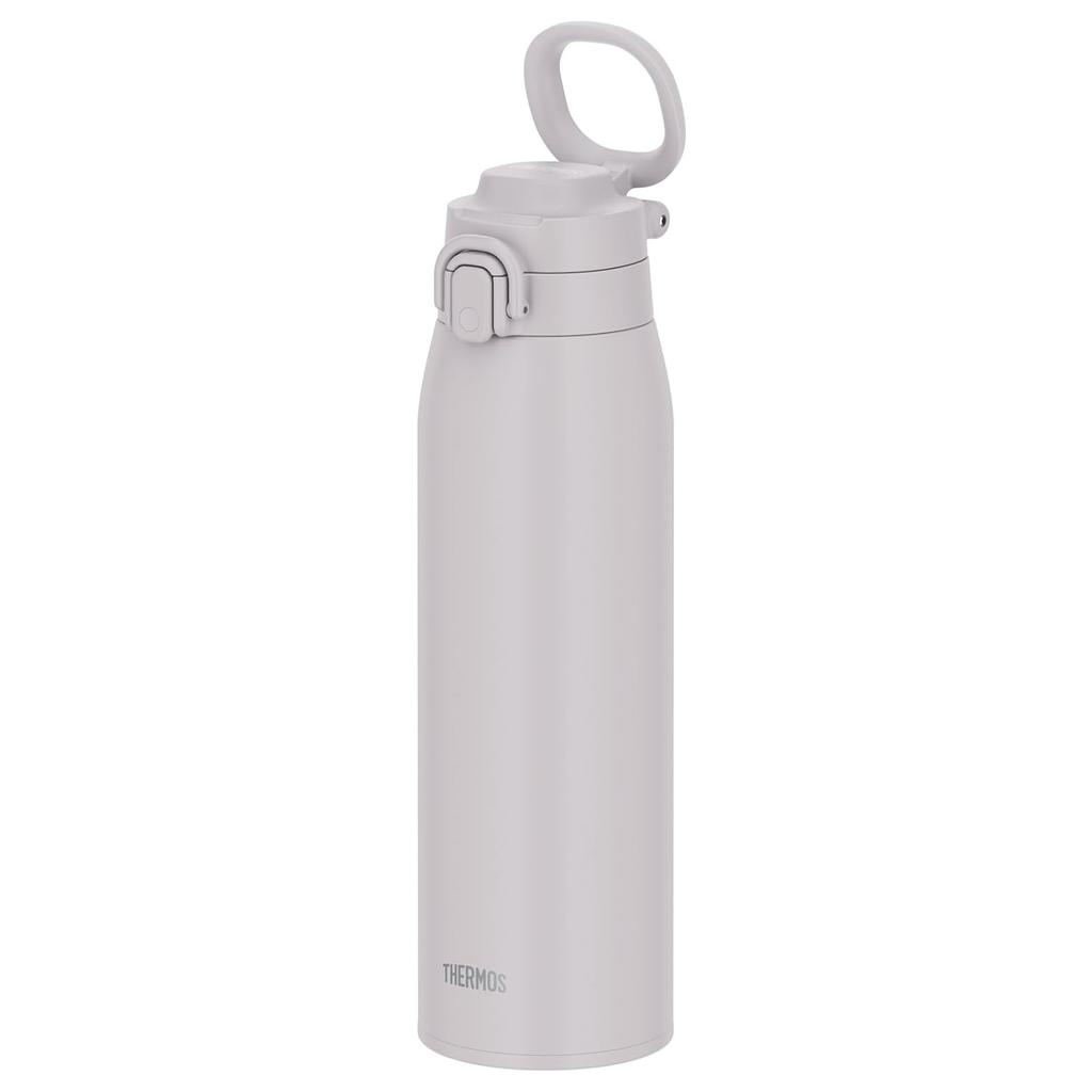 Thermos Water Bottle Vacuum Insulated Travel Mug Carry Loop 1L Light Gray JOS-1001 LGY