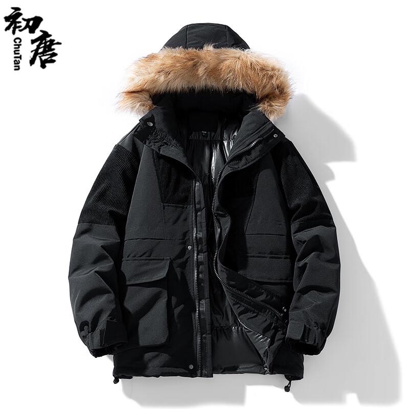 Men's Winter Windproof Padded Hooded Parka Jacket