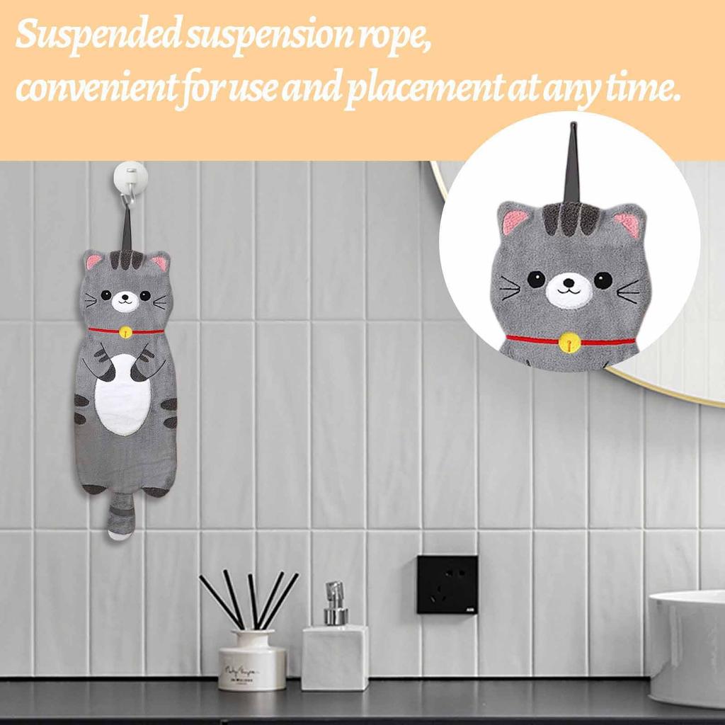 Cartoon Animal Hand Towel Can Be Hung To Wash Face Small Towel Soft Absorbent Kitchen Quick-drying Rag