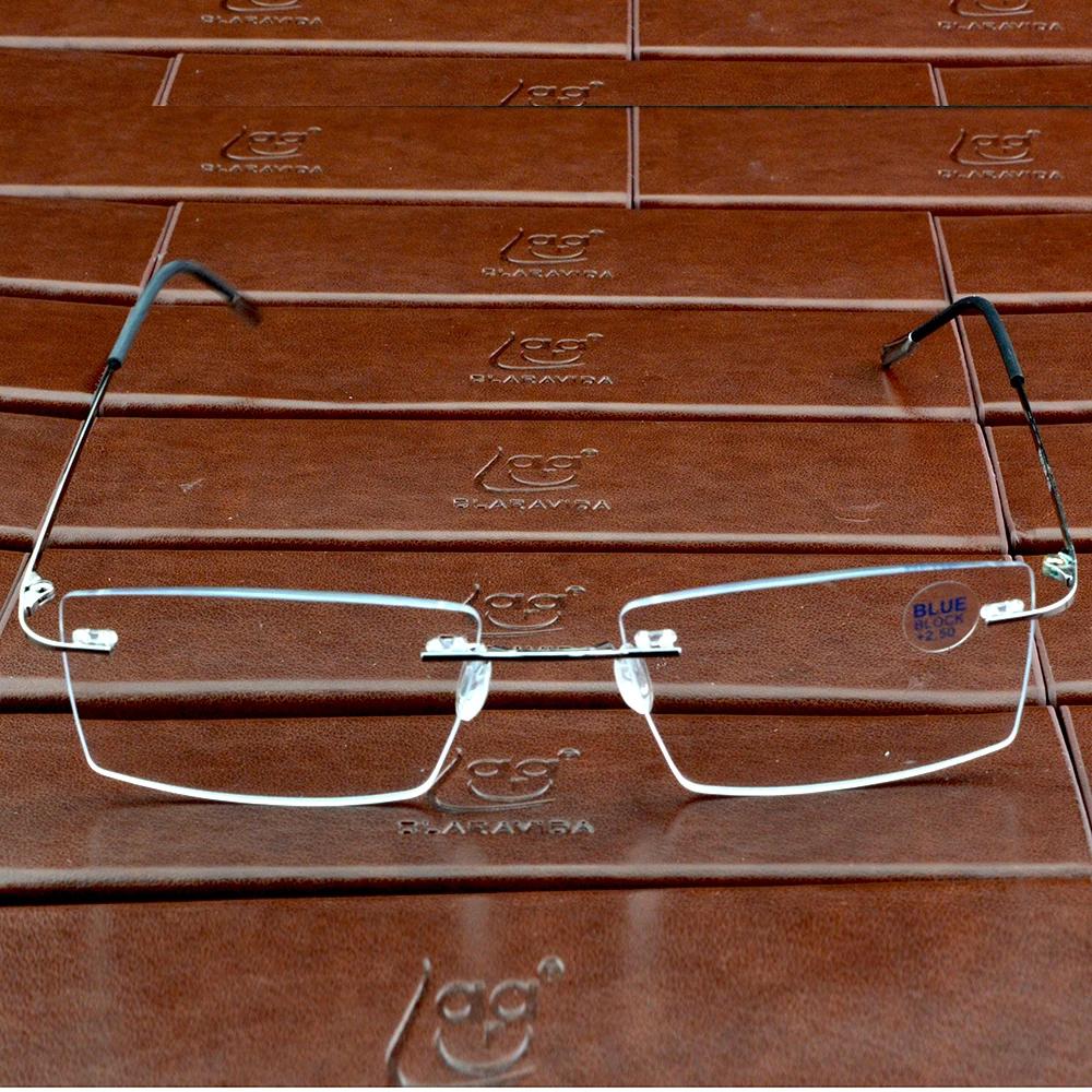 Clara Vida Titanlegierung Randlos Silber Herren Damen Rechteckig 10g Lesebrille Randlos +1 +1,5 +2 +2,5 +3 +3,5 +4