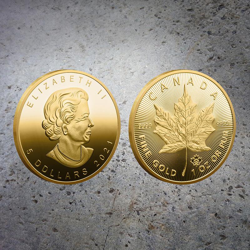 

Канада, Кленовый лист, Золотые и Серебряные Монеты, 2021, Памятная монета Кленовый лист , Золотая монета Королева Европы и Америки , Коллекция, Подарок золотой