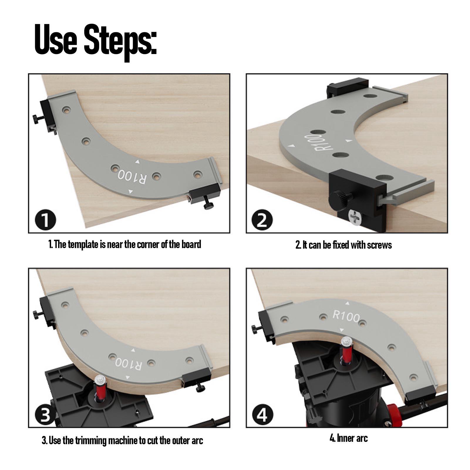 5PCS Router Radius Templates with Removable