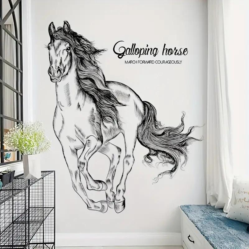 

Съемные окрашенные наклейки на стену с серой лошадью, наклейки на стену, домашний декор, украшение для гостиной, спальни