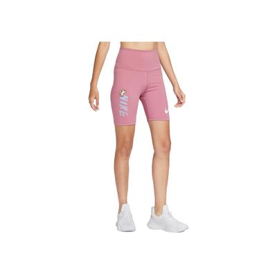 Dri-Fit Buchstabenlogo Print High-Waist Tight Fitness Shorts Damen Unterteile Hell-Erdbeerrot FJ7723-634
