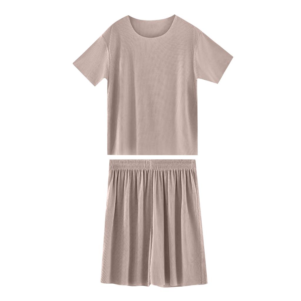 Children's Summer Loose Casual Round Neck Shirt Short Sleeve Shorts Pajamas Set