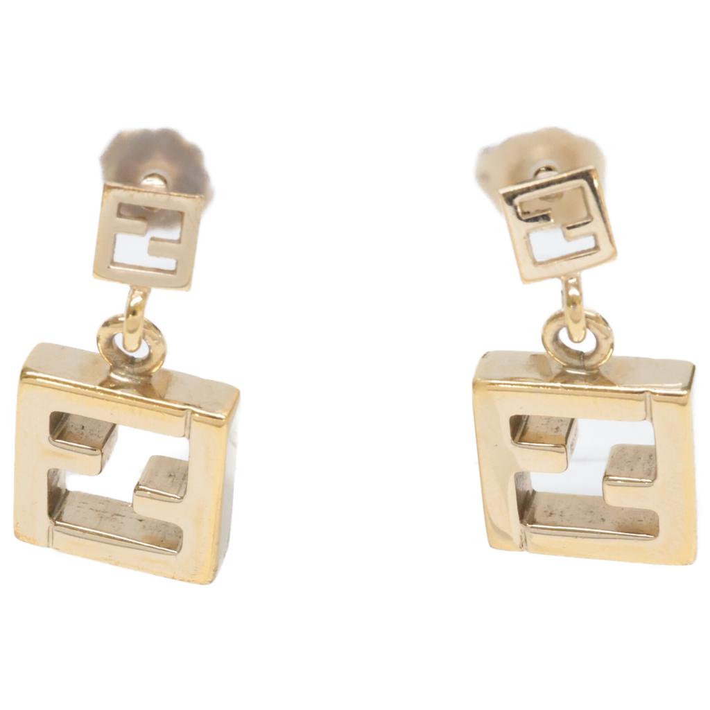 FENDI FF logo square earring goldUsed