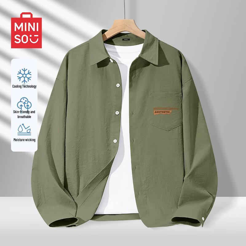 MINISO Men s Japanese Casual Anti-Wrinkle Long-Sleeve Shirt 2XL