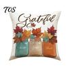 Washable Zippered Pillow Cases Fall Thanksgiving Throw Covers, Pumpkin Maple Leaf Cushion Cases, Autumn Harvest Decorative Covers for Sofa Couch