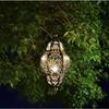 Solar Powered Light Hollow-out Lantern European Style Courtyard Garden Decoration Artistic Atmosphere Pendant Light Projection