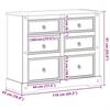 VidaXL Commode Corona 110x43x91 cm bois massif de pin, commode à tiroirs, classeur, armoire à tiroirs, armoire de rangement, 4005676