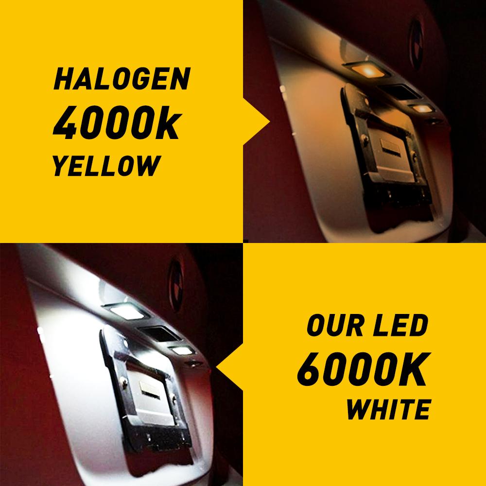 2Pcs Error Free Car LED Number License Plate Lights For Volvo XC70 XC60 XC90 S60 II V70 S80 C30 C70 V60 V50 S40 LED 6000K White License Plate Covers