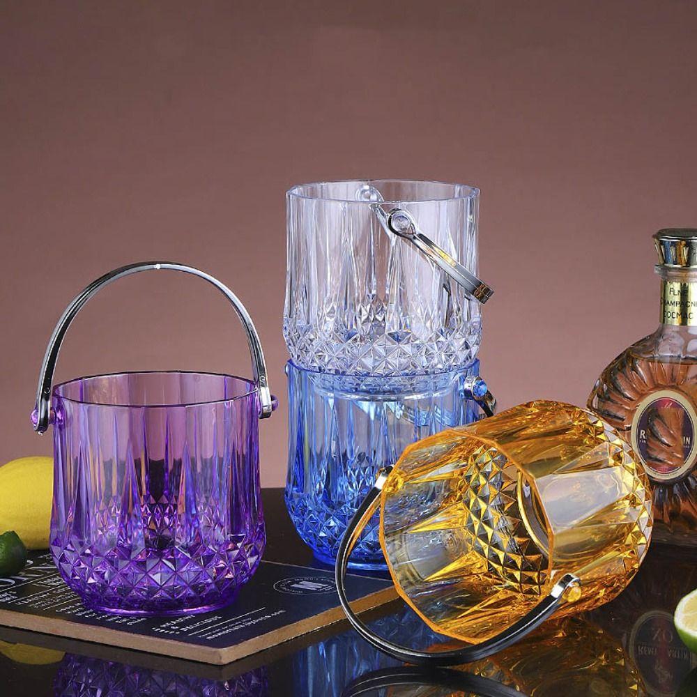 With Handle Wine Chilling Bucket Acrylic Beverage Chilling Tub Champagne Ice Bucket Party