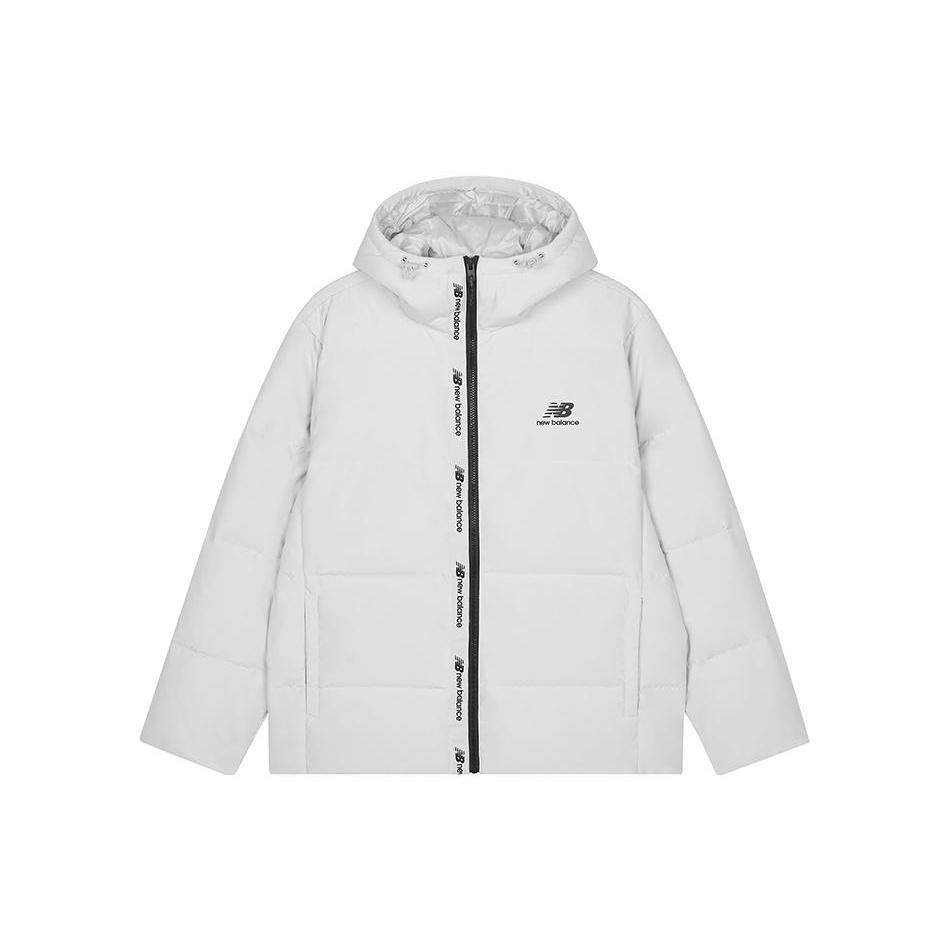 New Balance Logo Print Down Jacket Asia Sizing White Black Men s AMJ23343-GYM XXL