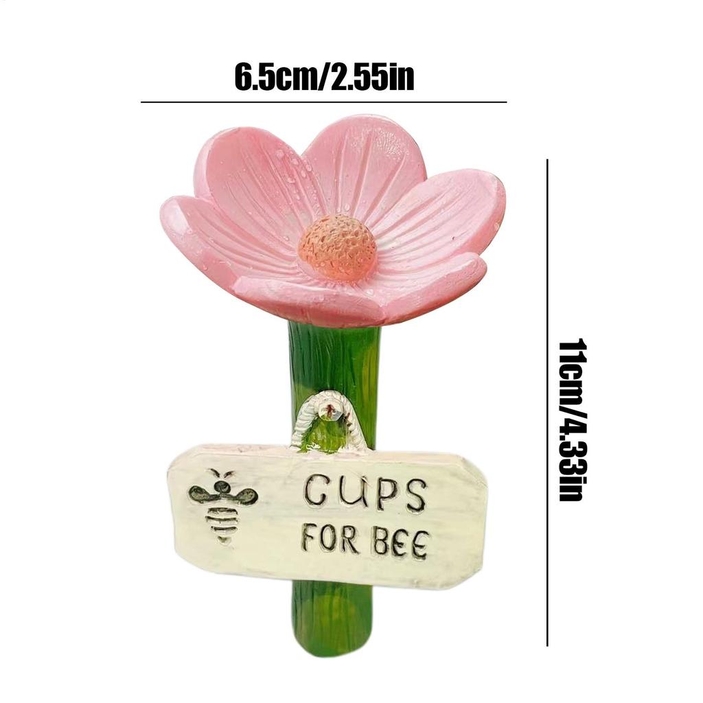 Bee Waterer Bee Feeder Cups Flower Shape Watering Stations Colorful Butterfly Cups Hygienic Feeder for Farm Pathway Garden
