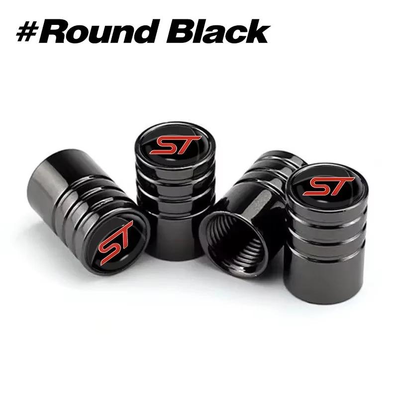 4Pcs/Set ST Emblem Car Wheel Tire Valve Caps Covers Accessories For Ford Focus Kuga Mondeo Transit EcoSport Tierra Explorer