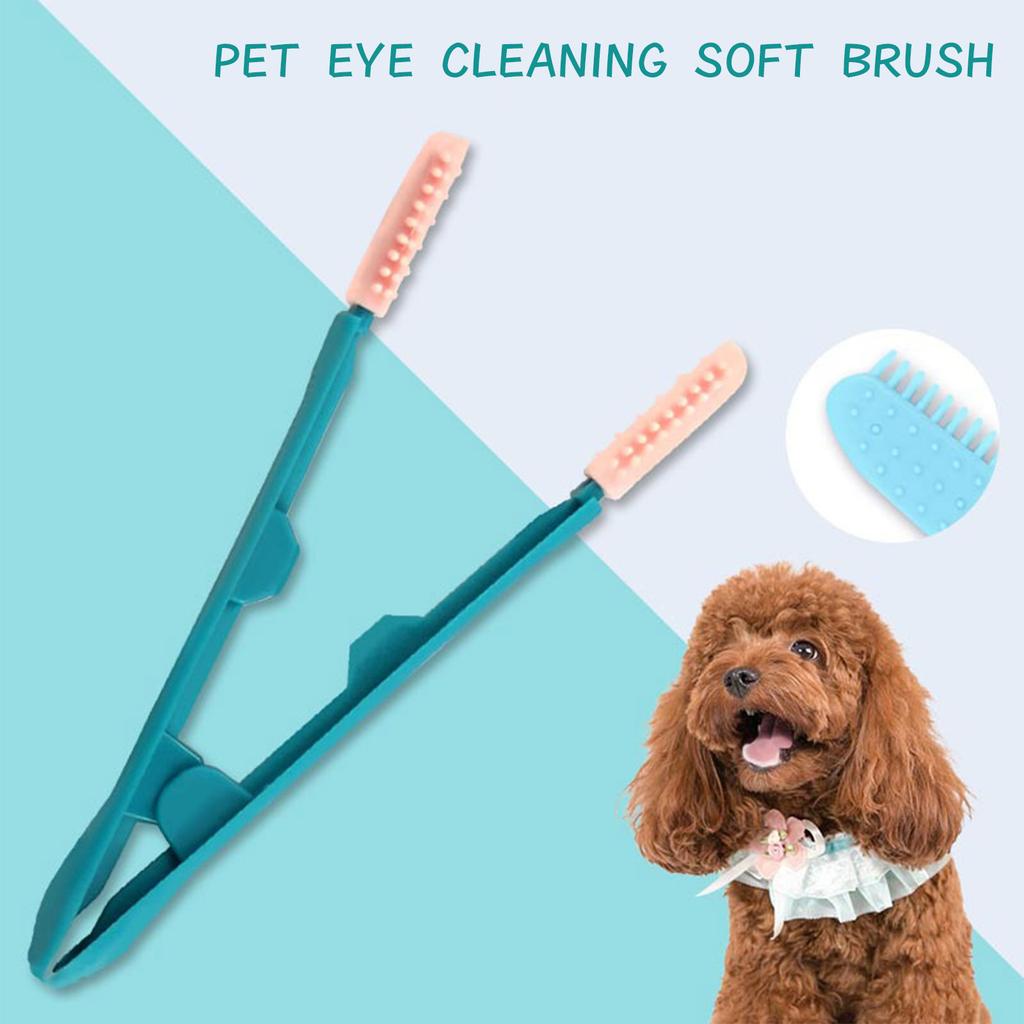 Eco-friendly Cats Eye Rubbing Handheld Eye Wipe Reusable Buckle Design Pet Comb Tear Stain Brush