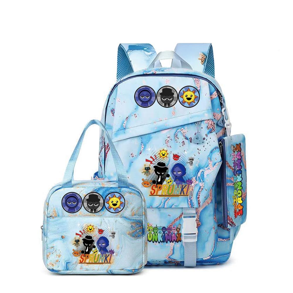 Rhythm Box Music Game Backpack Student Children Cute School Bag Three-piece Lunch