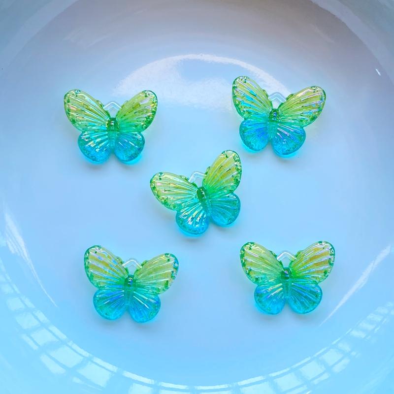 40Pcs New Kawaii Cute 12*16mm Shining Butterfly Flat Back Resin Cabochons Scrapbooking DIY Jewelry Craft Decoration Accessorie