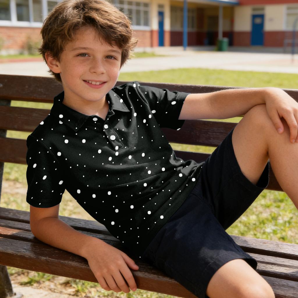 Chemise à Manches Courtes pour Enfants Chemises d'Uniforme Scolaire pour Garçons